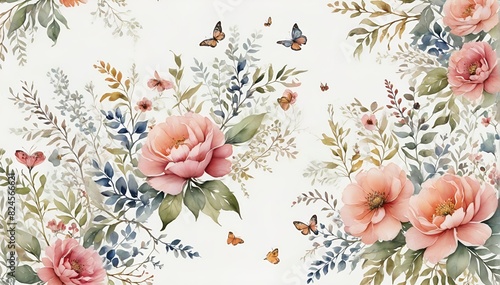 Floral Wallpaper with a Nature-Inspired Design photo