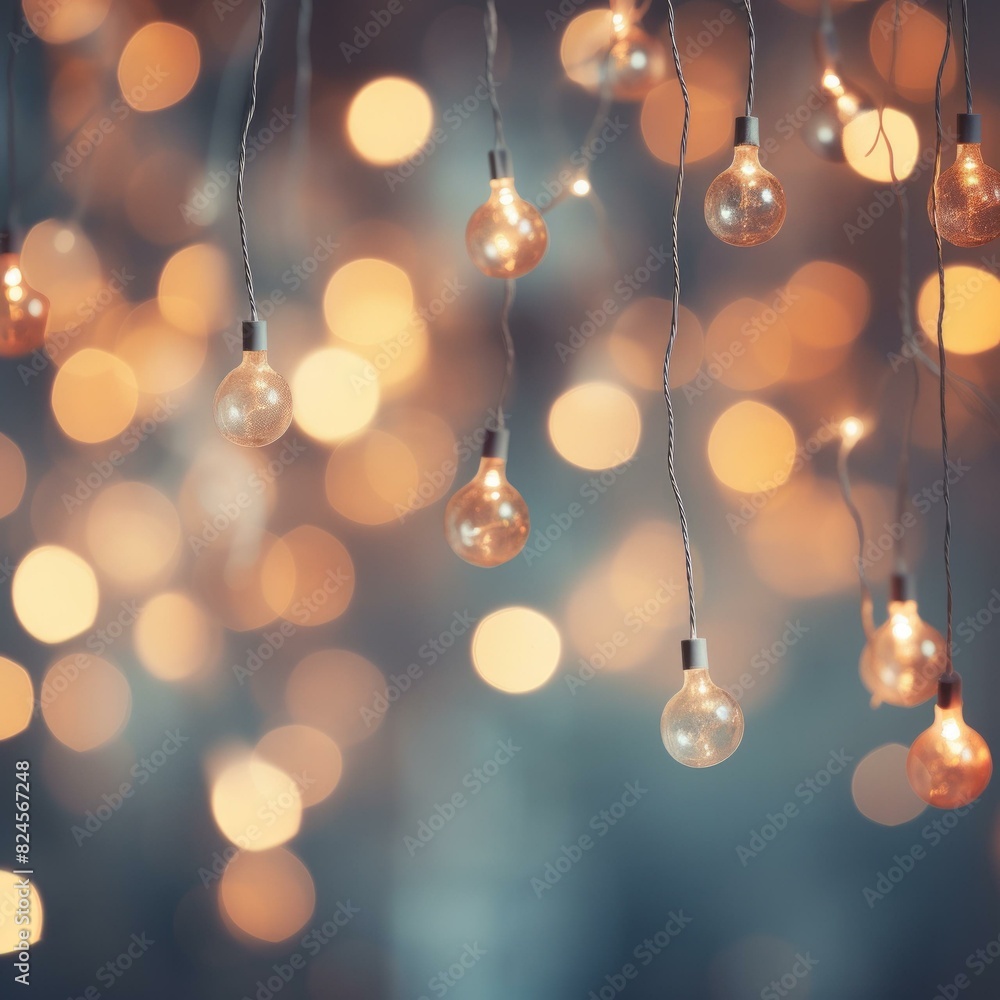 Scattered Glowing Light Bulbs on a Gray Background Scattered Glowing Light Bulbs on a Gray Background