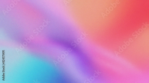 Grainy gradients texture as background in pink, orange, purple and green, abstract shapes, modern art wallpaper