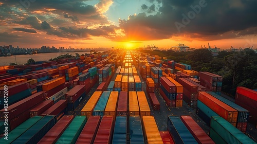 container cargo freight container background in global commercial commerce freight charter shipping and logistics with stock image photo