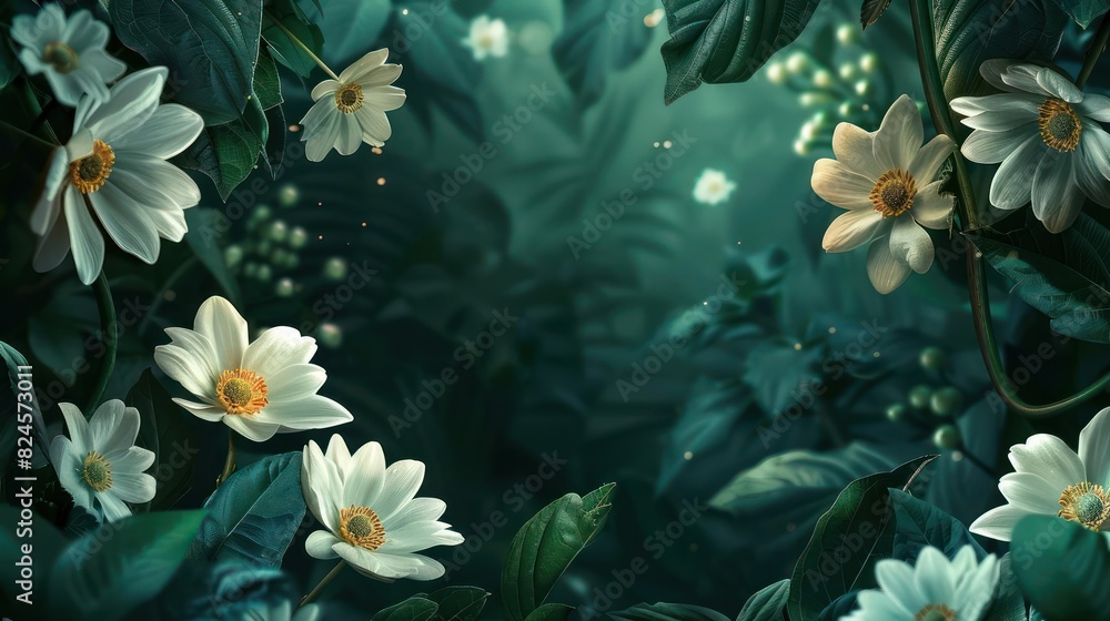 Vivid Floral Wallpaper with a Dark Backdrop Vivid Floral Wallpaper with a Dark Backdrop