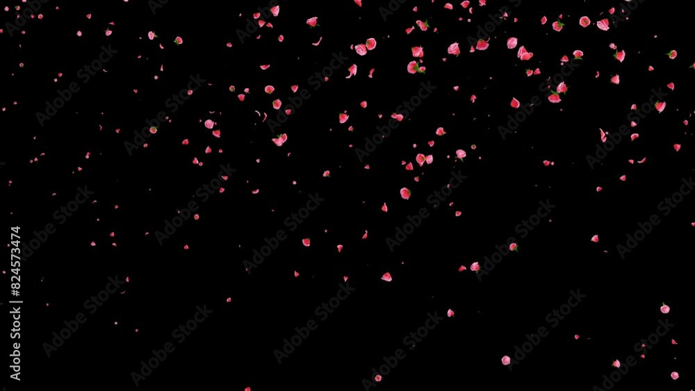 falling red roses. element video on black background. easy to use falling red roses. element video on black background. easy to use