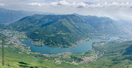 Endine lake aerial from west, Italy