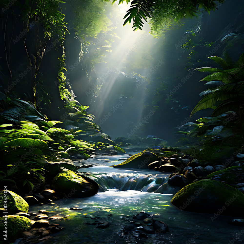 Fototapeta premium waterfall in the jungle