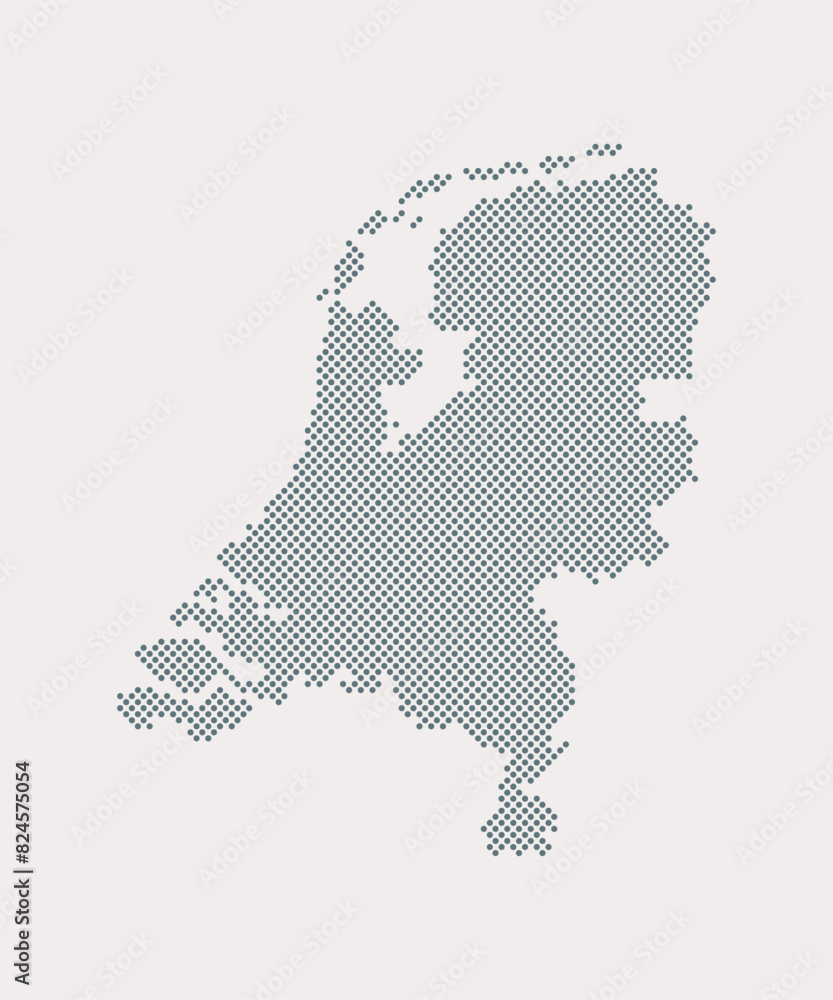 Obraz premium Vector map Netherlands for points, dotted template