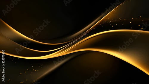 Black luxury corporate background with golden lines and shape. Seamless looping motion design. Video animation Ultra HD 4K 3840x2160
