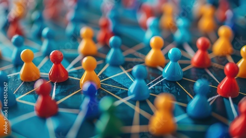 A network of colorful figures interconnected, representing collaboration and community.