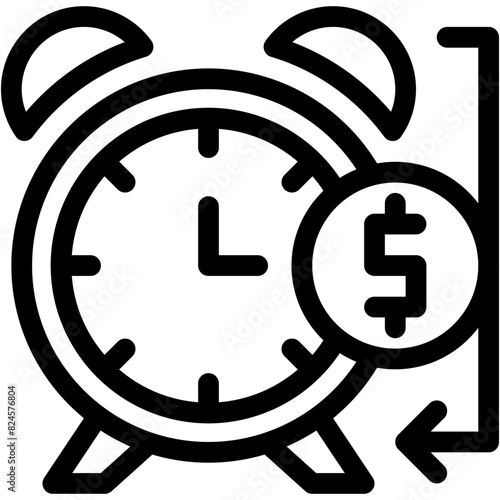 Vector Icon time, Budget, deposit, dollar, money