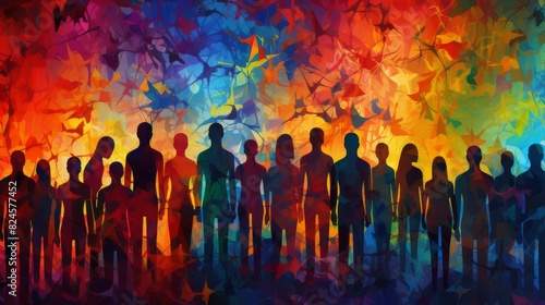 Unity in Diversity: Vibrant Colorful Background Illustrating Human Connectivity and Inclusivity
