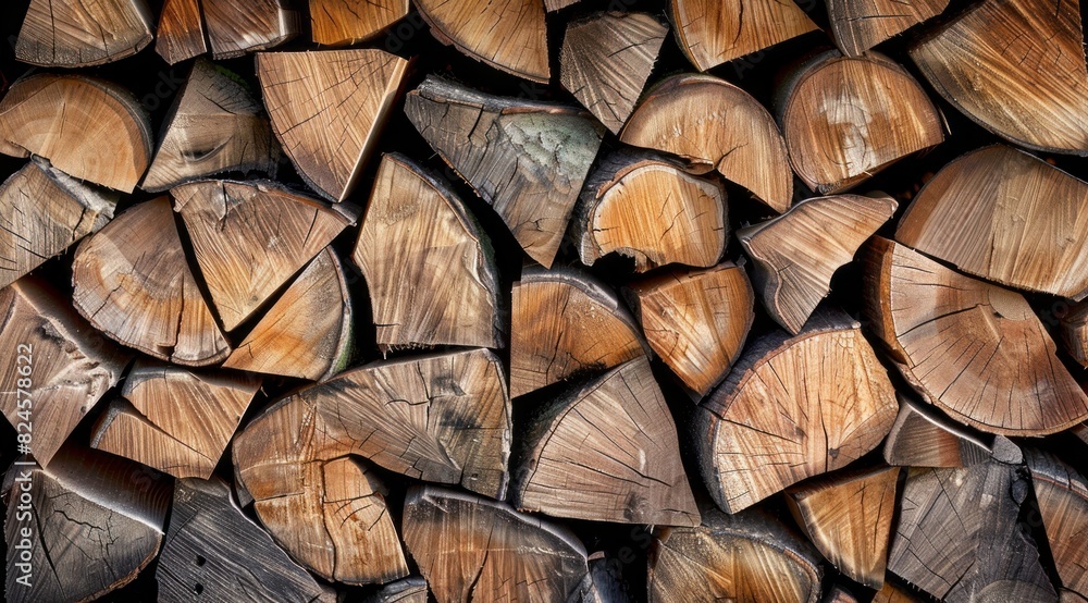 Photo of stacked wood in a close up top view, with high resolution photography in the style of stock photo Photo of stacked wood in a close up top view, with high resolution photography in the style of stock photo