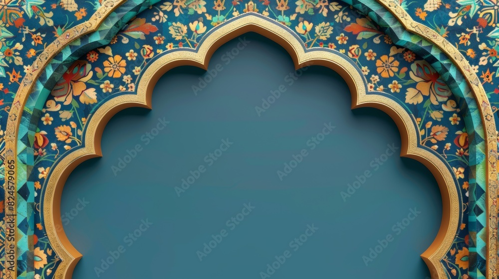 An invitation frame in the Islamic geometric pattern of Mughal architecture An invitation frame in the Islamic geometric pattern of Mughal architecture