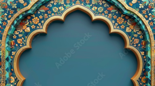 An invitation frame in the Islamic geometric pattern of Mughal architecture