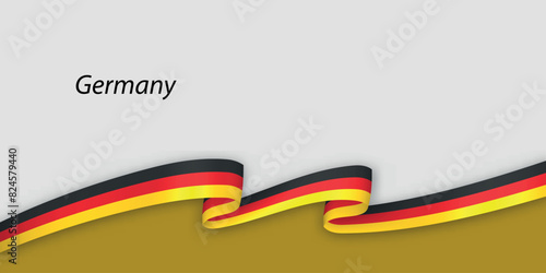 3d ribbon with national flag Germany isolated on white background