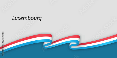 Photography 3d ribbon with national flag Luxembourg isolated on white background