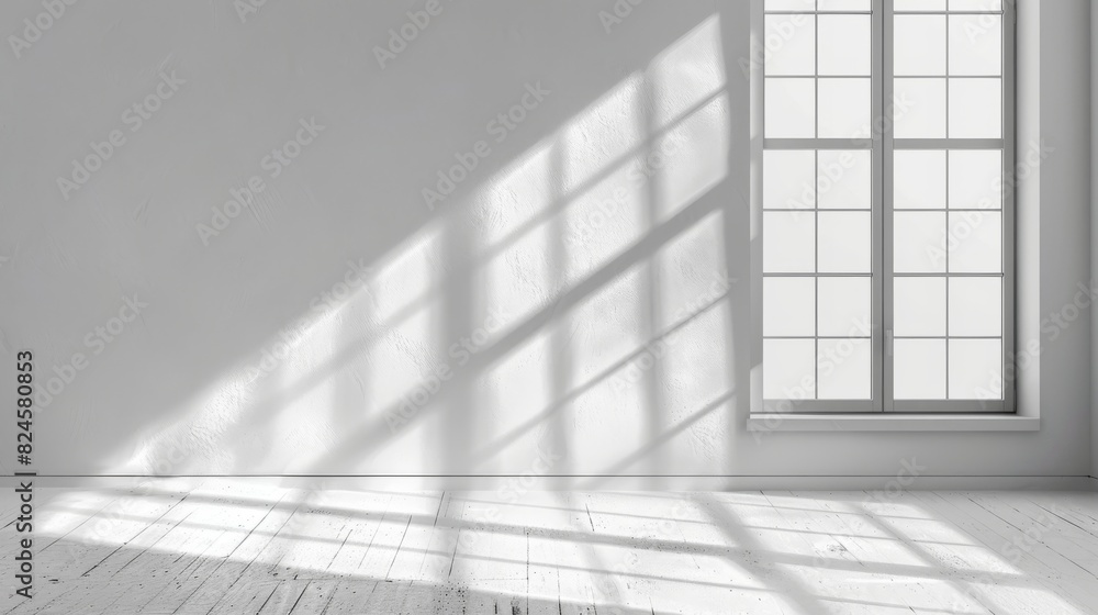 Window light shadow on white minimal wall Window light shadow on white minimal wall