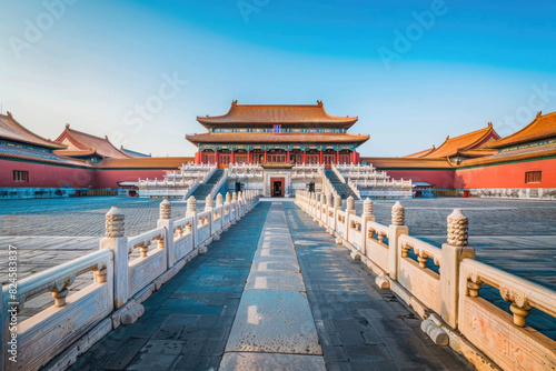 The Forbidden City in Beijing with its traditional Chinese architecture and vast courtyards photo