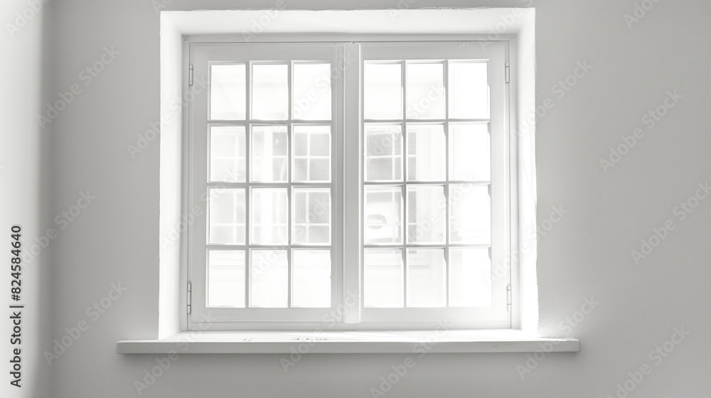 A window pane into the frame, with white tones and good lighting