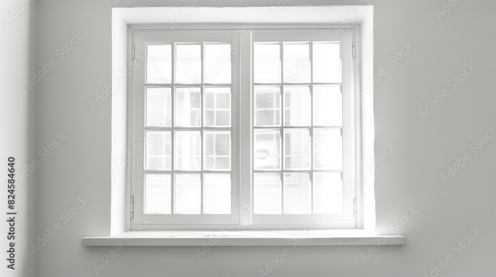 A window pane into the frame, with white tones and good lighting A window pane into the frame, with white tones and good lighting