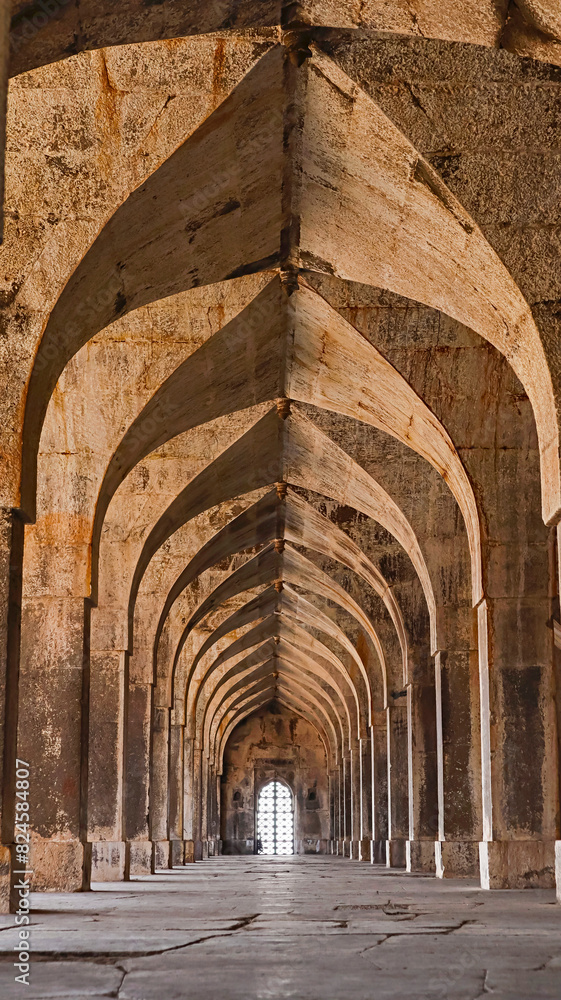 Architecture Inside Aseergarh Mosque, Aseergarh Fort, Burhanpur, Madhya Pradesh, India.