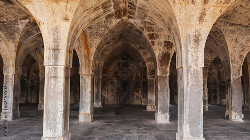 Architecture Inside Aseergarh Mosque, Aseergarh Fort, Burhanpur, Madhya Pradesh, India. photo