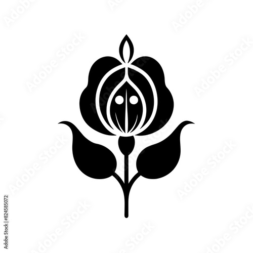 A minimalist Sweet Pea flower vector illustration 