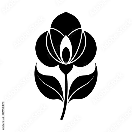 A minimalist Sweet Pea flower vector illustration 