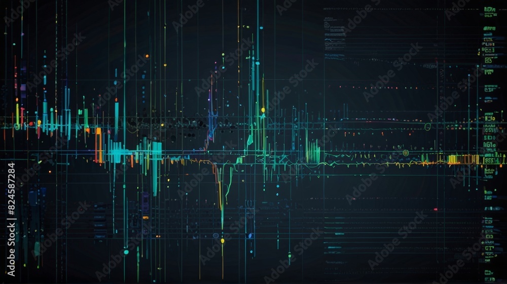 Obraz premium Vibrant digital ciricuit background. Background Abstract Chromatic Waves. beautiful abstract wave technology background with blue light digital effect corporate concept