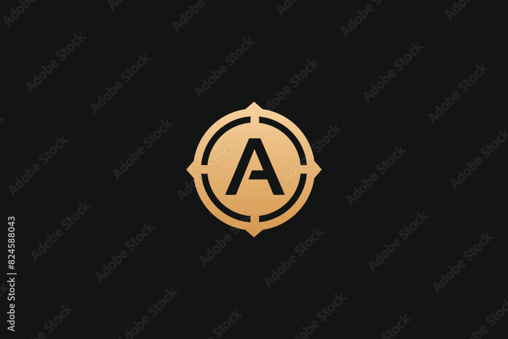 A Letter Gold Trademark Brand Logo A Letter Gold Trademark Brand Logo