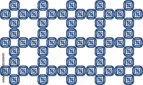 Light and dark blue diamond block with overlap grid on white background repeat seamless pattern replete image design for fabric printing or wallpaper or background cross