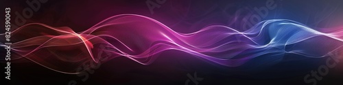 Light Waves. Abstract Wallpaper with Bright Waves on Black Background