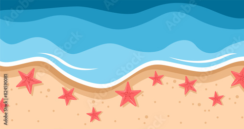 Summer beach background. Vector illustration in flat design style. file EPS