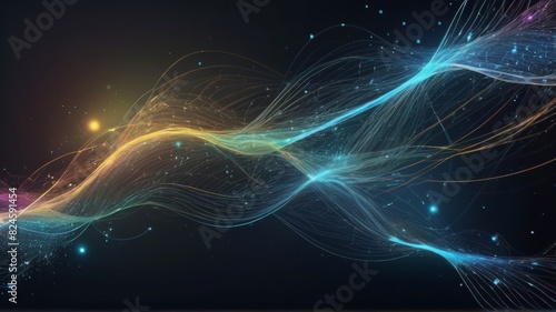 Wallpaper Mural A colorful soundwave spectrum of rainbow colors,  design element in concept of music, party, technology. beautiful abstract wave technology background with blue light digital effect corporate concept Torontodigital.ca