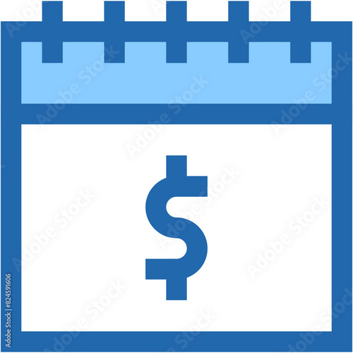 Vector Icon Calendar, schedule, time and date, dollar, currency