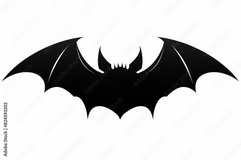 Bat symbol on white background with shadow of the bat. Bat symbol on white background with shadow of the bat.