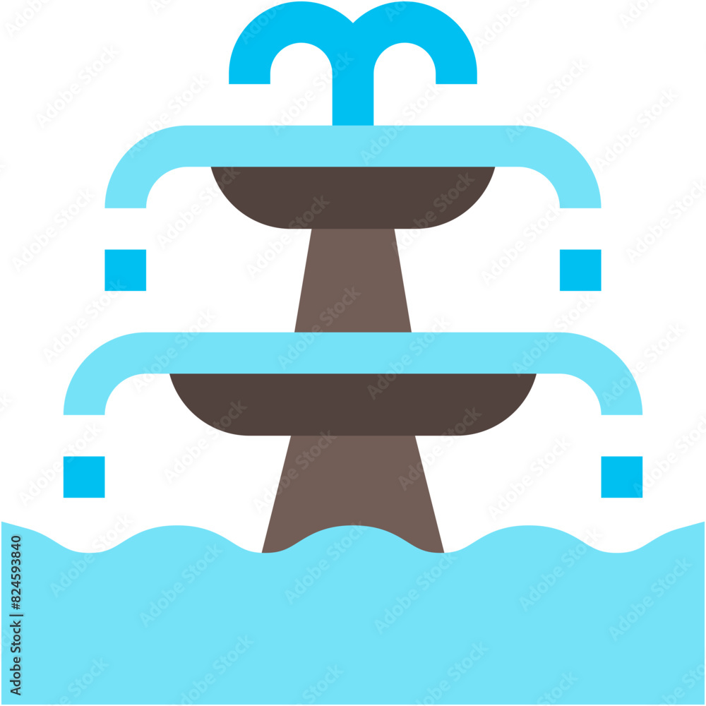 Vector Icon fountain, garden, park, splash, urban Vector Icon fountain, garden, park, splash, urban