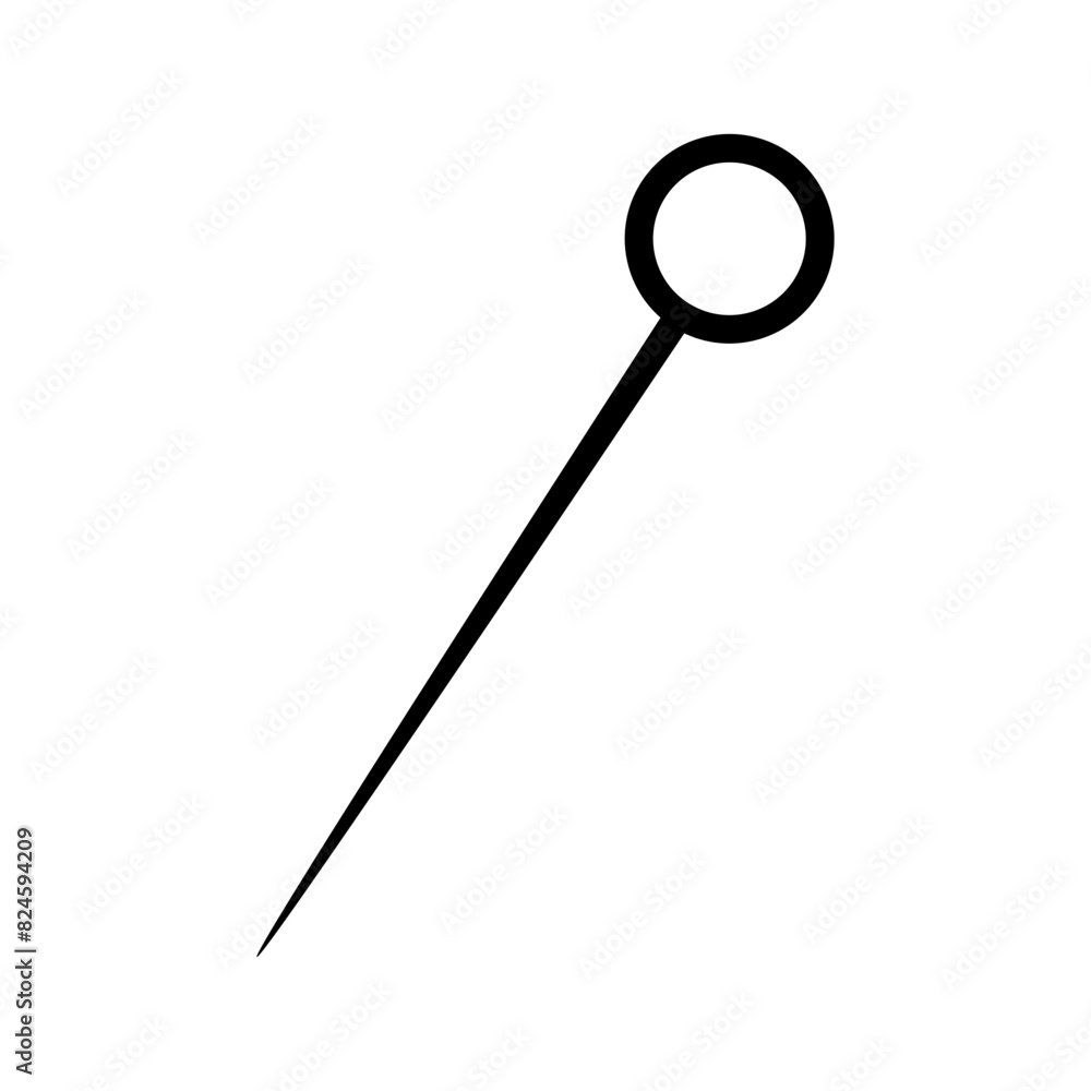 Pin icon vector. Barrette illustration sign. Safety Pin symbol or logo. Pin icon vector. Barrette illustration sign. Safety Pin symbol or logo.