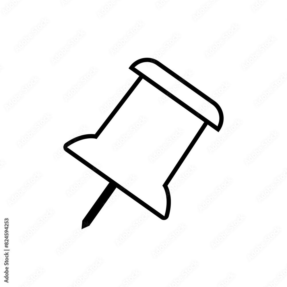 Pin icon vector. Barrette illustration sign. Safety Pin symbol or logo. Pin icon vector. Barrette illustration sign. Safety Pin symbol or logo.