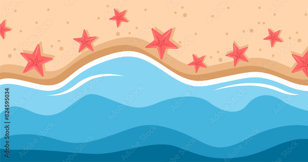 Summer beach background. Vector illustration in flat design style. file EPS Summer beach background. Vector illustration in flat design style. file EPS