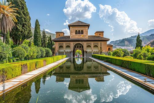 Alhambra in Granada with its stunning Islamic architecture and lush gardens