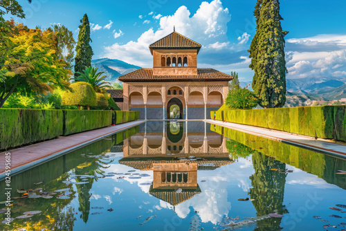 Alhambra in Granada with its stunning Islamic architecture and lush gardens