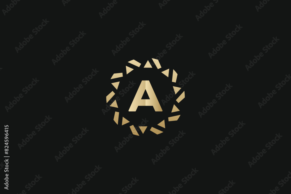 A Letter Gold Trademark Brand Logo A Letter Gold Trademark Brand Logo