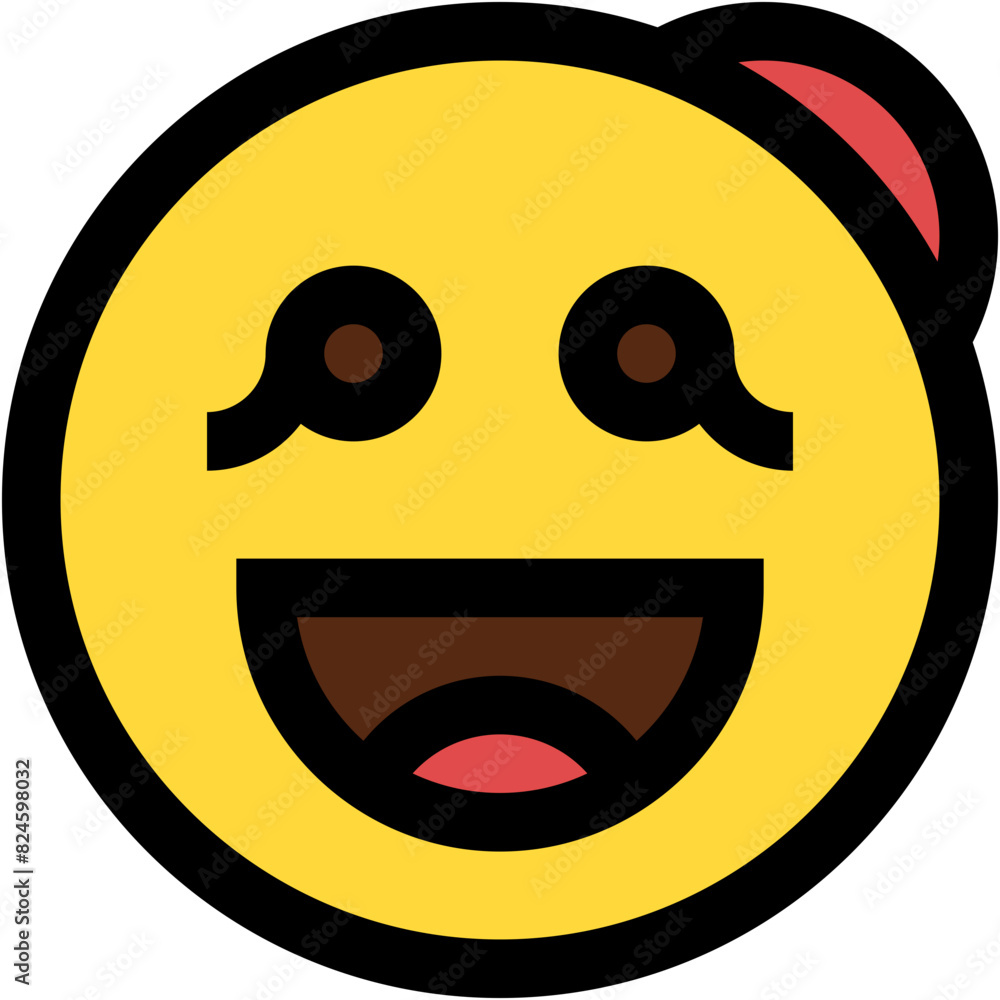 Fototapeta premium Vector Icon girl, emoji, emotion, smiley, feelings