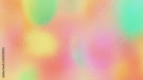 Grainy gradients texture as background in pink, yellow, orange and green, abstract shapes, modern art wallpaper photo