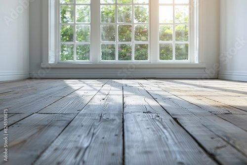 Empty bedroom interior background wooden floor created with Generative AI