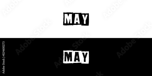 Fifth month of year May Typography. Editable EPS file.
