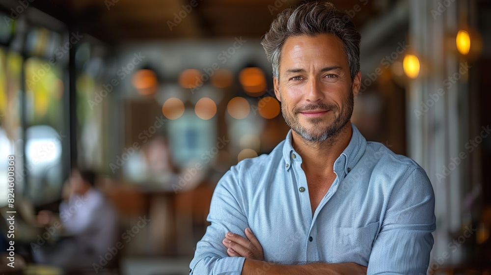 Fototapeta premium professional portrait arms crossed or happy man confident in human resources career stock photo