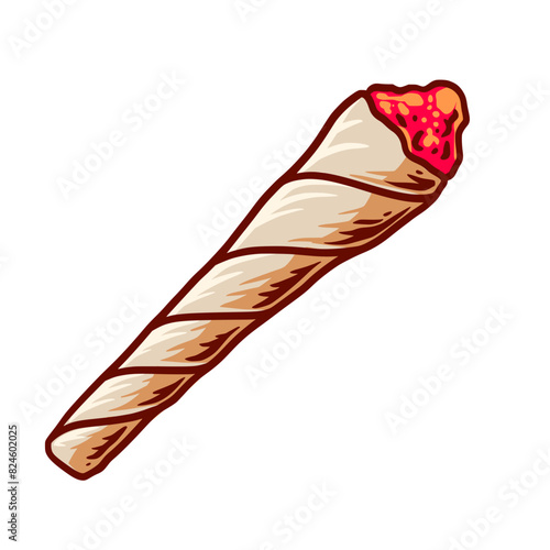  sticker of hand drawn joint weed