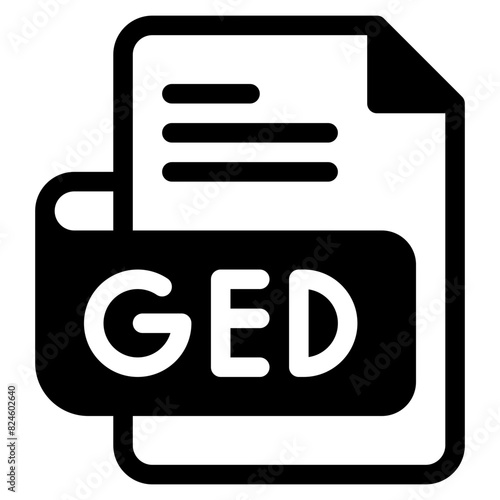 Vector Icon ged, file type, file format, file extension, document