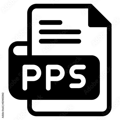 Vector Icon pps, file type, file format, file extension, document photo