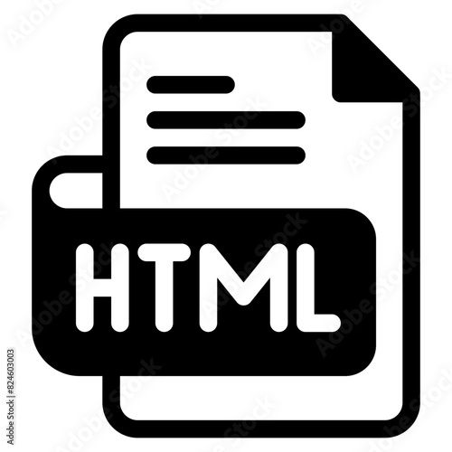 Vector Icon html, file type, file format, file extension, document